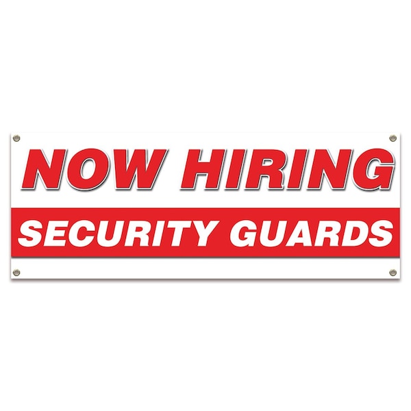 Signmission Now Hiring Security Guards Banner Apply Inside Accepting Application Single Sided B-30305 - main